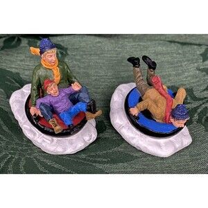 Lemax Christmas Village Tubing Fun 22575 & Tubing with Dad 22575 Figurine